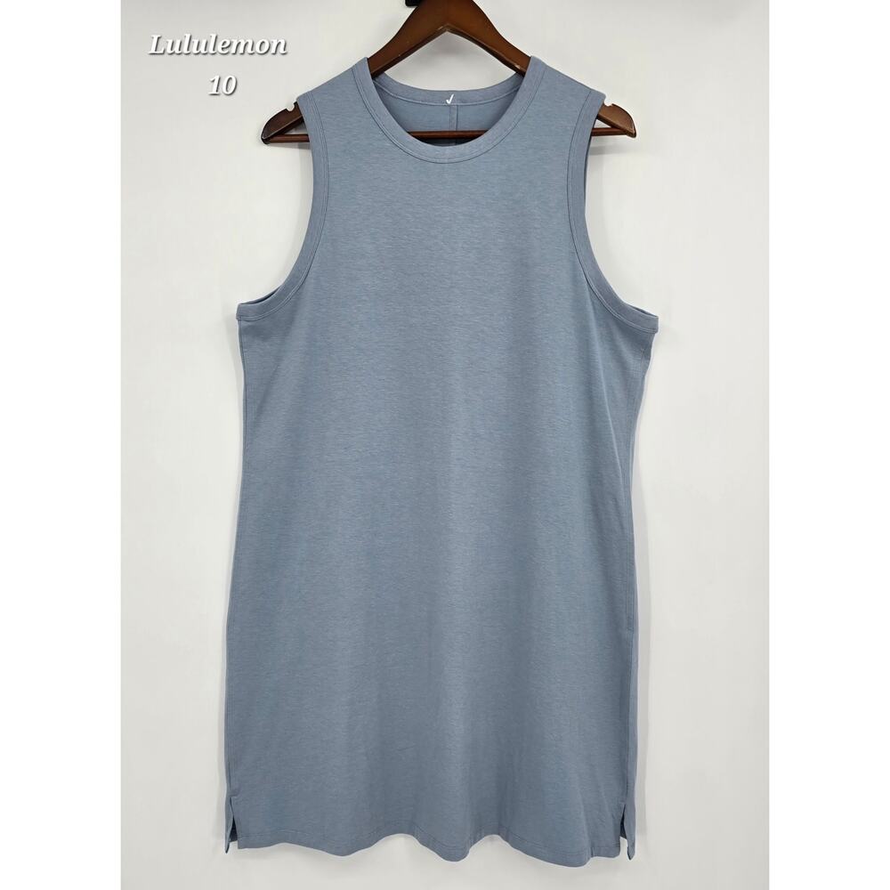 Lululemon Classic Fit Cotton Blend Dress Chambray Blue Sleeveless Minimalist‎ 10